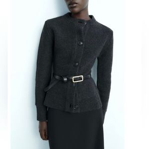 ZARA 100% Wool Knit Cardigan